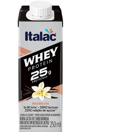 Bebida Láctea Whey Protein Italac Baunilha Zero Lactose  250ml