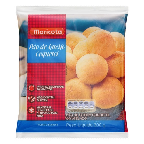 Pão de Queijo Congelado Coquetel Maricota 300g