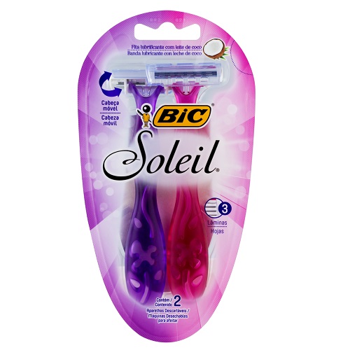 Aparelho de Barbear BIC Soleil Três Lâminas com 2 Unidades