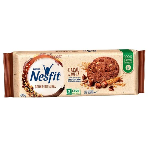 Cookie Nesfit Cacau e Avelã Integral 60g