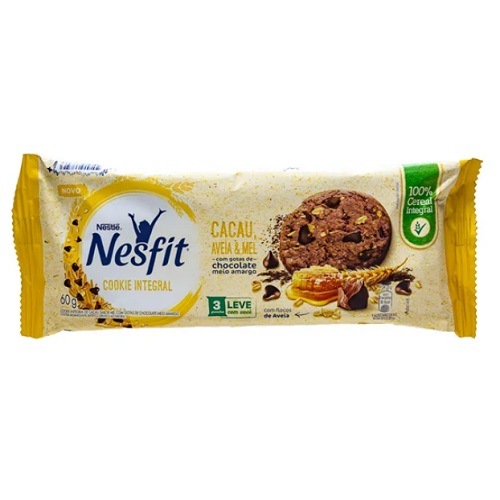 Cookie Nesfit Cacau e Aveia Integral Nestlé 60g