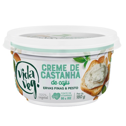 Creme de Castanha caju Ervas Finas e Pesto Vida Veg 180g