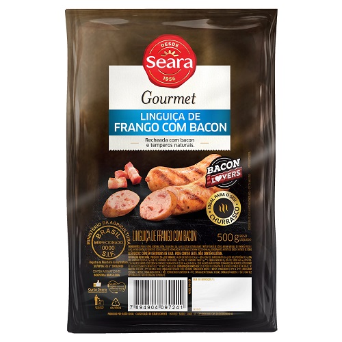 Linguiça De Frango Com Bacon Gourmet Seara 500g