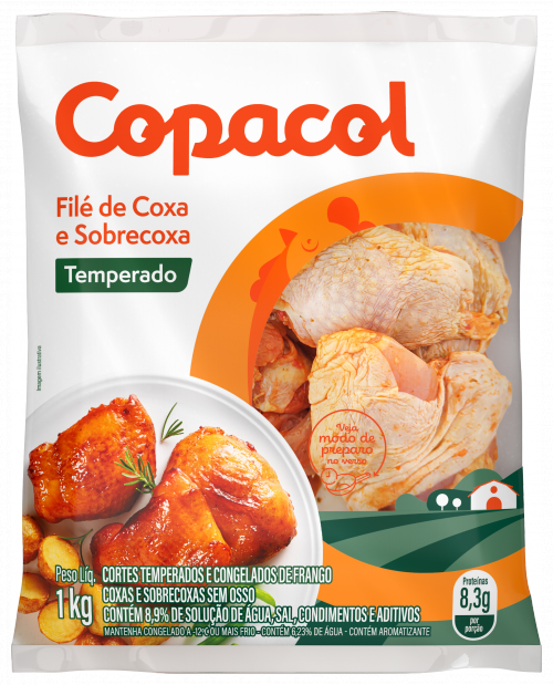 Filé De Coxa e Sobrecoxa Temperado Copacol 1kg