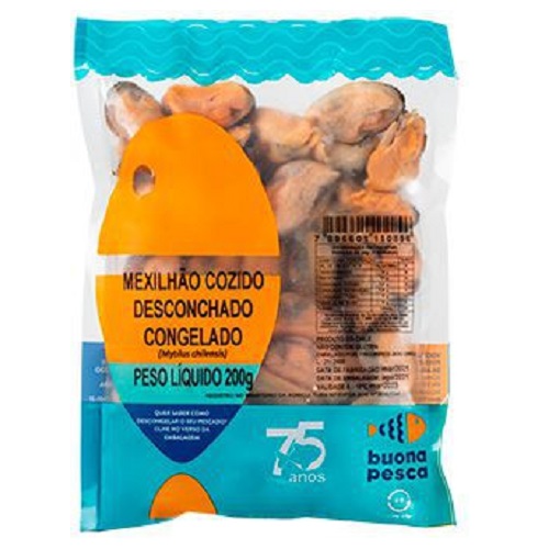 Mexilhão Cozido Desconchado Congelado Buona Pesca 220g