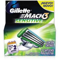 Carga para Barbeador Mach 3 Sensitive Gillette (2 unid.)